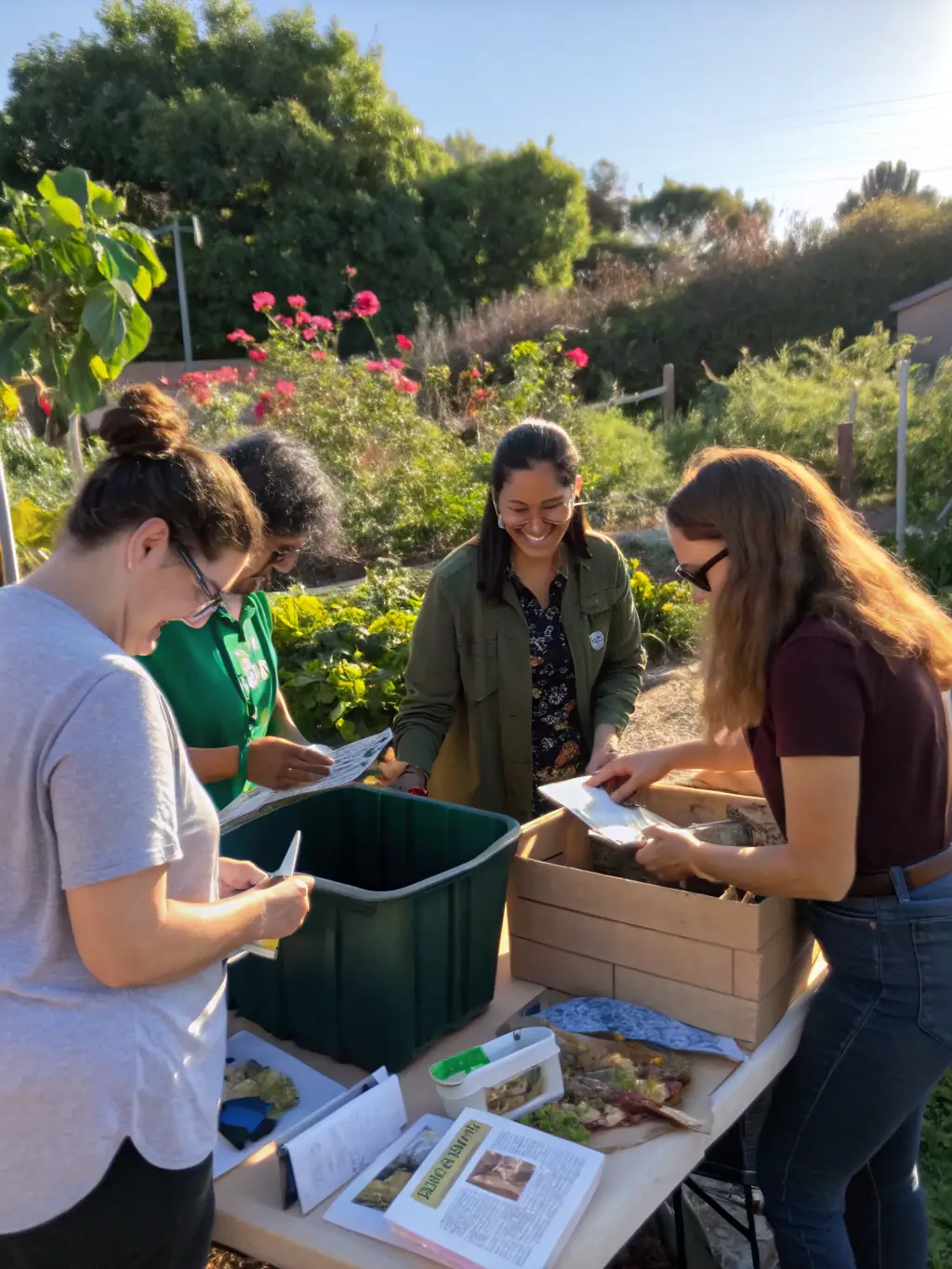 Image of a workshop where community members are learning about sustainable gardening techniques, organized by AMICALE PROPRIETAIRES ST SETIERS EST.