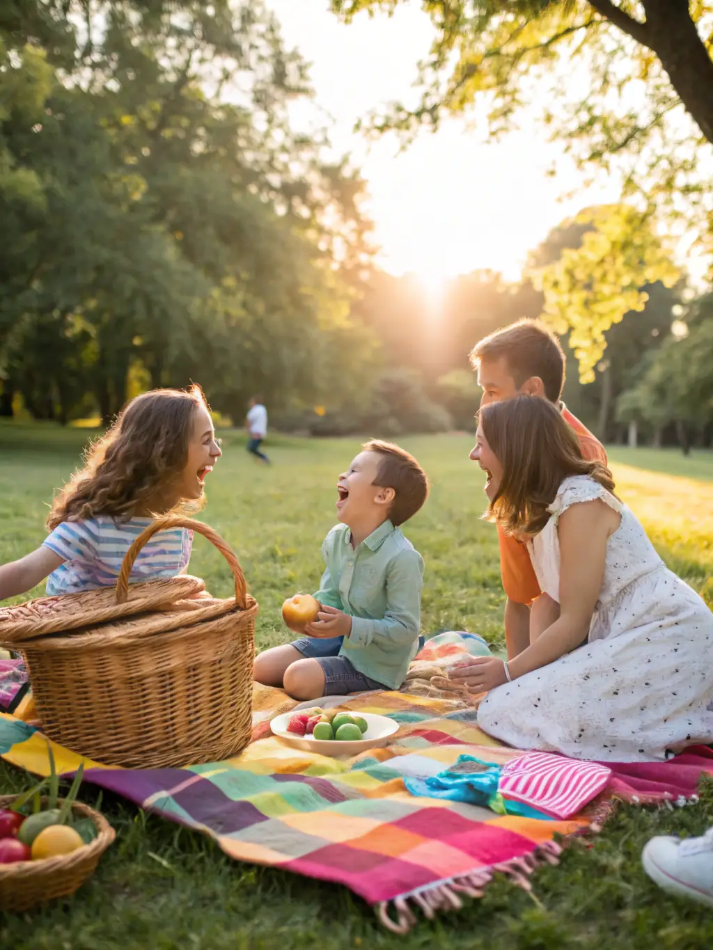 A picture of community members enjoying a picnic in a local park, organized by AMICALE PROPRIETAIRES ST SETIERS EST.