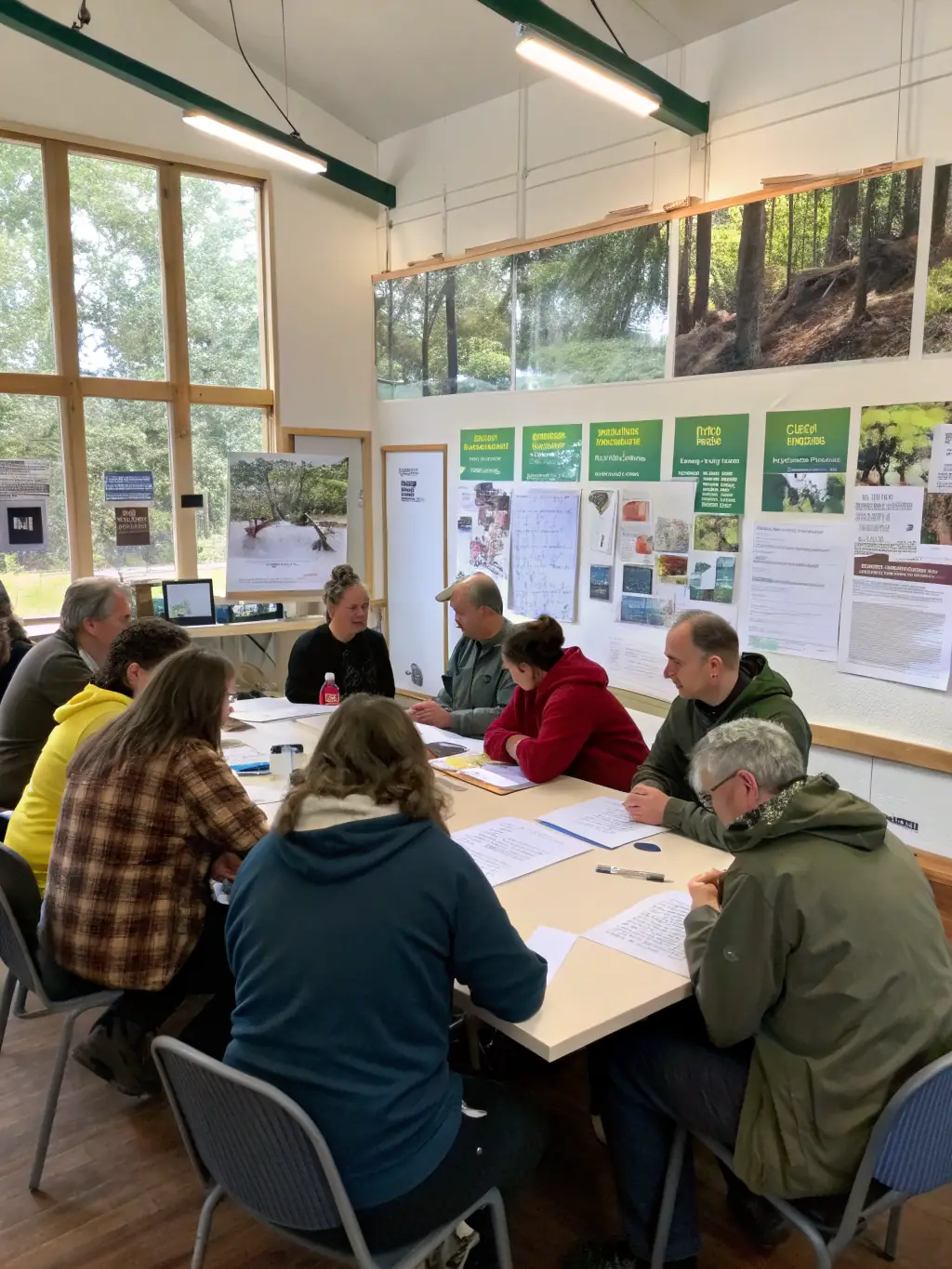 Image of a workshop where community members are learning about sustainable land management practices, reflecting AMICALE PROPRIETAIRES ST SETIERS EST's educational efforts.
